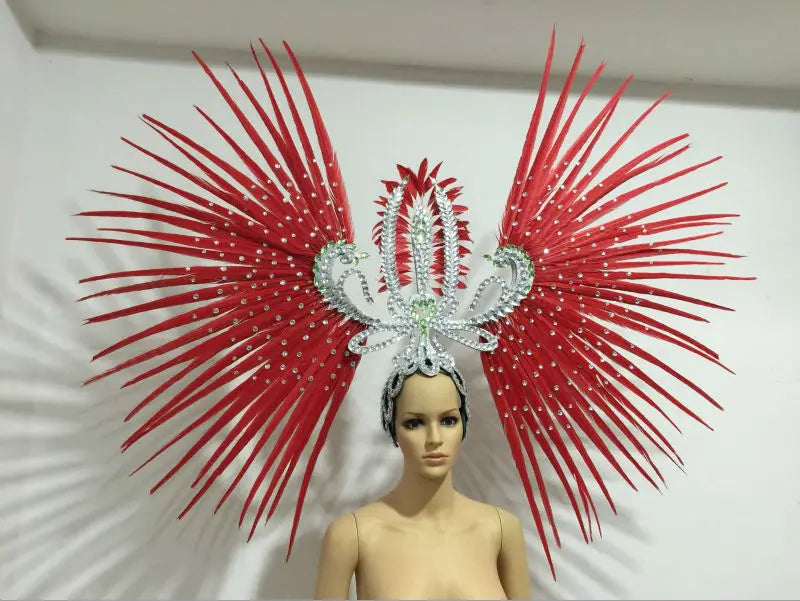 The Stardust Tropicana Samba Crown – Feather & Rhinestone Stage Headdress