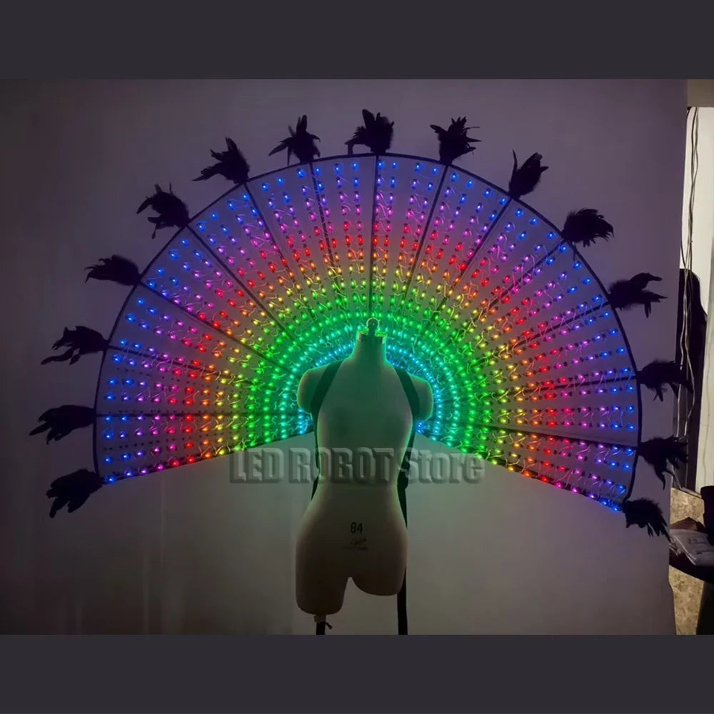60 Degree LED Isis Wings Belly Dance Stage Performance Costume Set