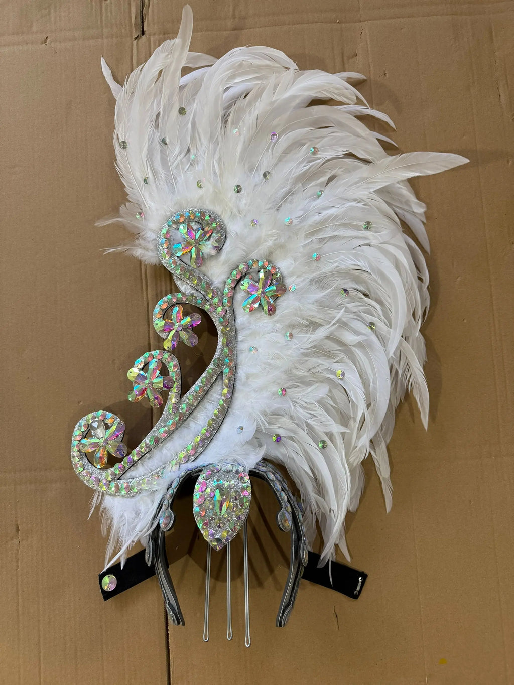 The Stardust Royal Plume – Feathered Carnival & Cabaret Stage Headdress