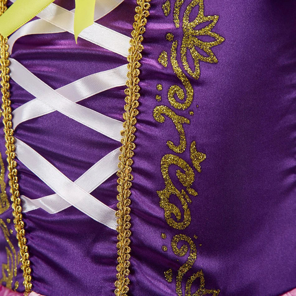 Girls Rapunzel Princess Costume Dress – Tangled Cosplay Outfit