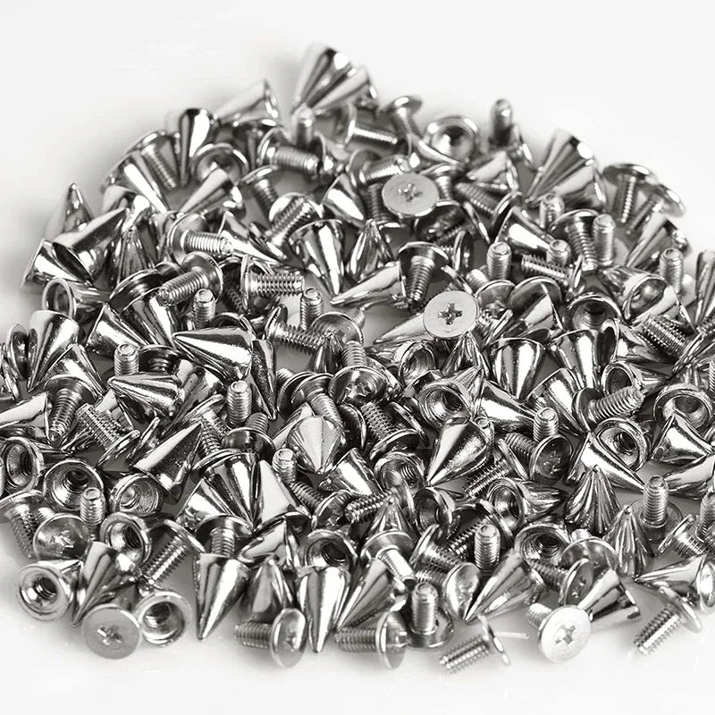 Metal Cone Studs & Spikes Screwback Rivets for Leathercraft, Clothes & DIY Hardware