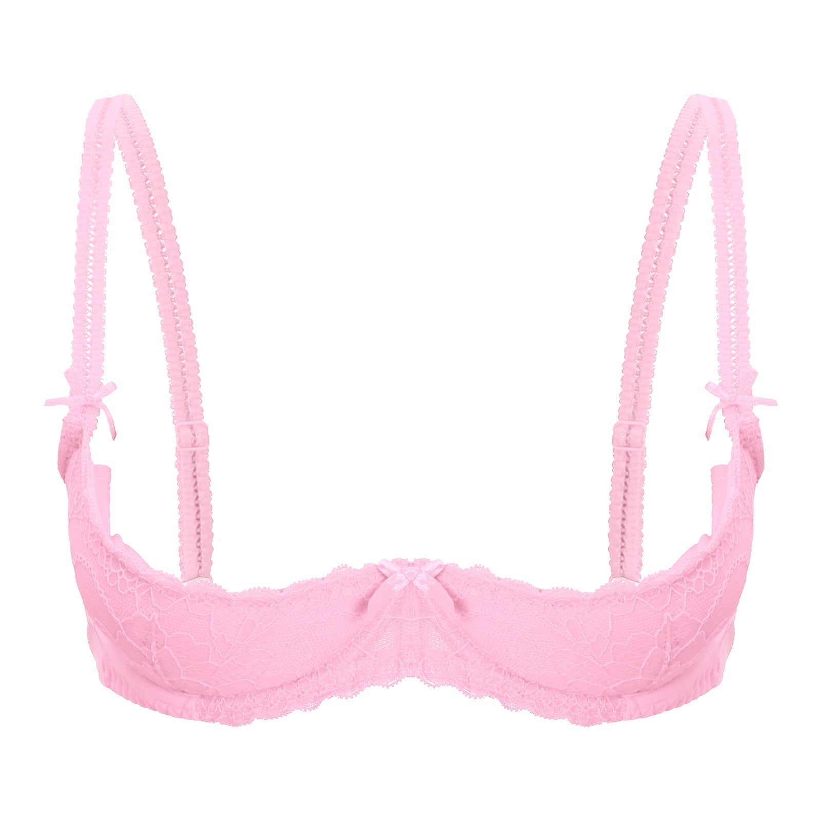 Lace Underwire Half-Cup Push-Up Bra
