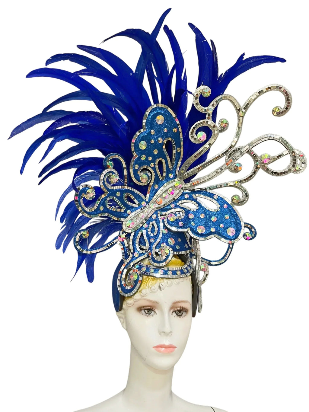 The Stardust Dionysia – Elegant Feathered Samba Carnival & Masquerade Headdress