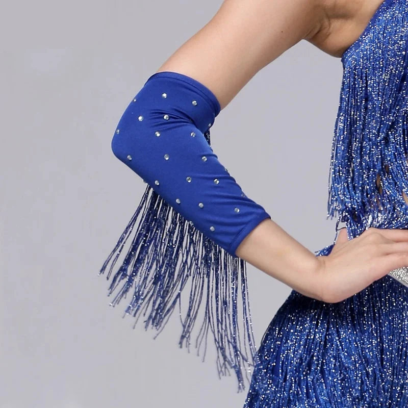 The Stardust Cabaret Fringe Sleeves – Luxury Rhinestone Performance Arm Bands