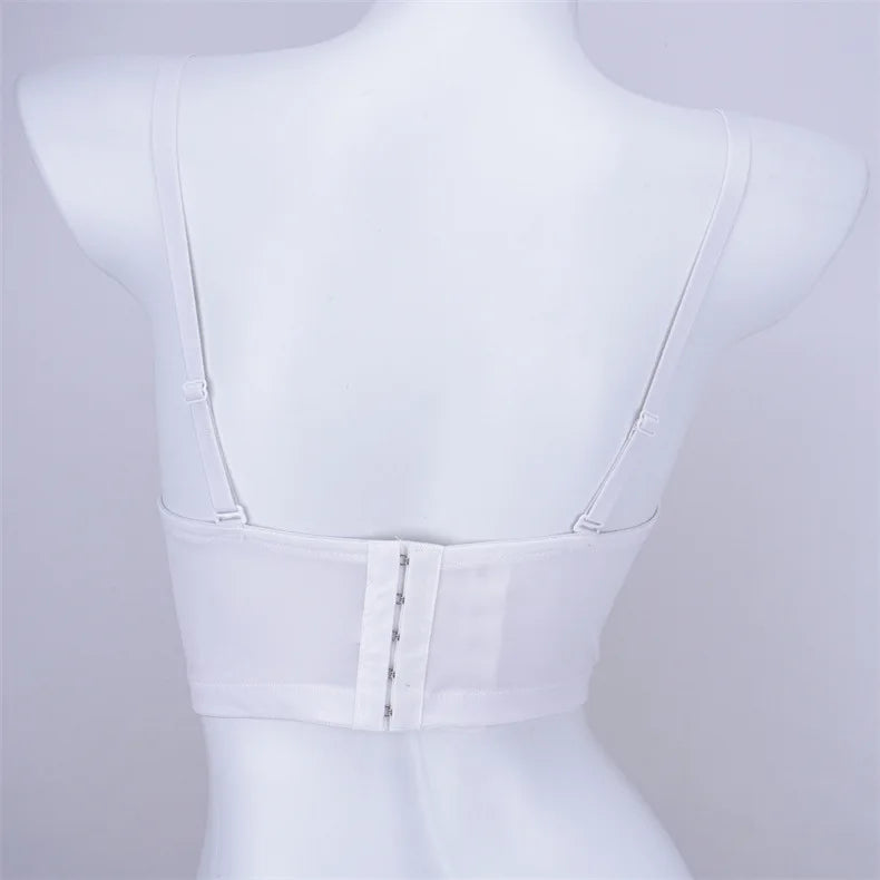Rhinestone Beaded Bustier Corset Crop Top High Fashion Evening Party Bralette
