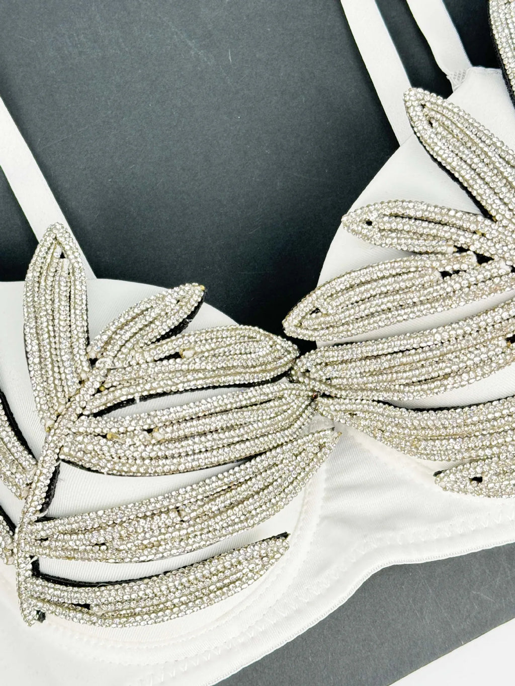 Diamond Rhinestone Leaf Embroidered Bustier Top & Corset Bralette