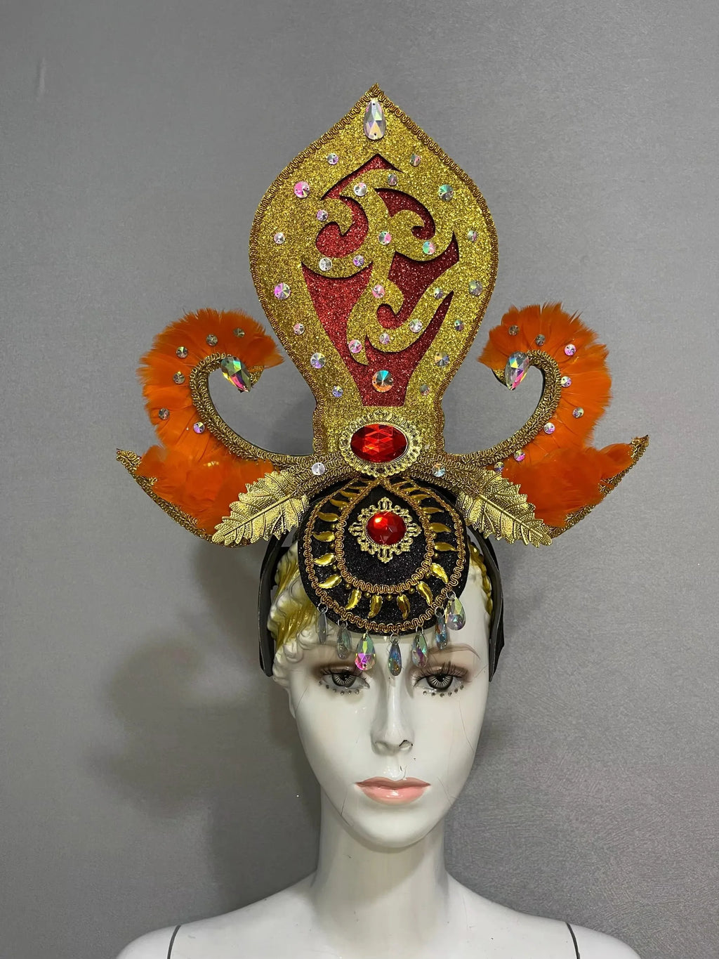 The Stardust Empress – Deluxe Feathered Samba & Carnival Crown