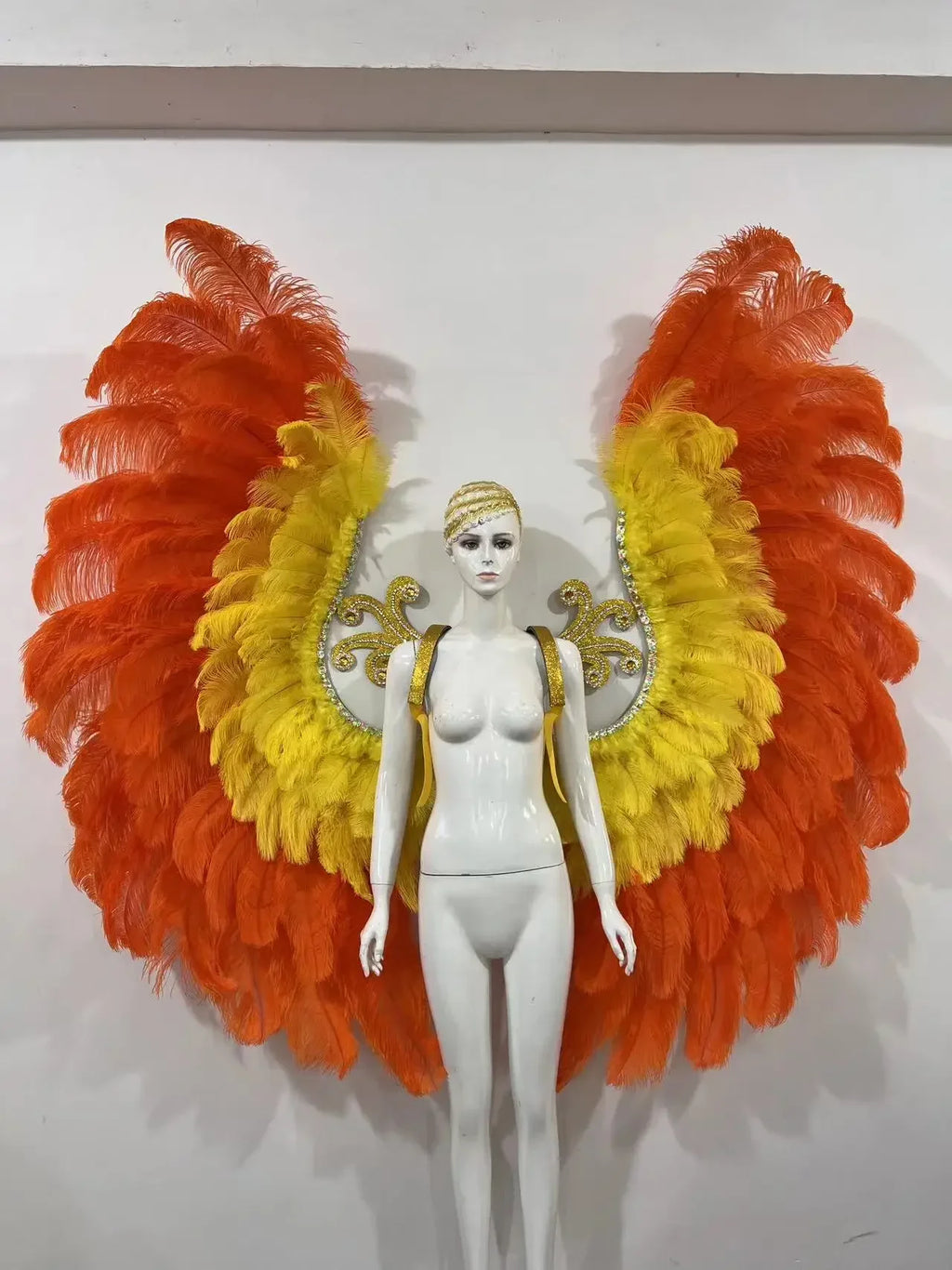The Stardust Phoenix Wings – Deluxe Feathered Samba Backpiece & Stage Wings