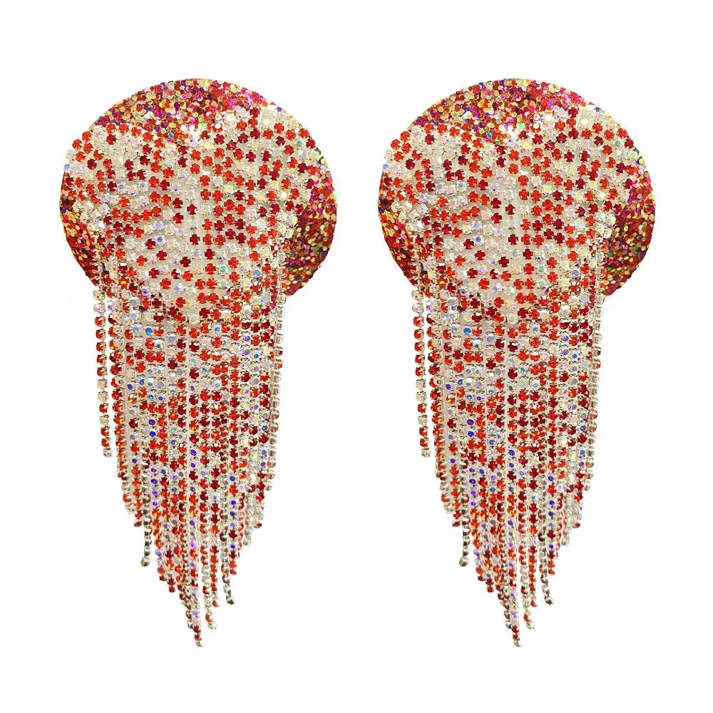 The Stardust Luminary – Deluxe Floral Chain & Tassel Reusable Nipple Covers (2 Pairs)