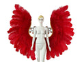 Two-Layer Feather Backpiece with Matching Rhinestone Headdress