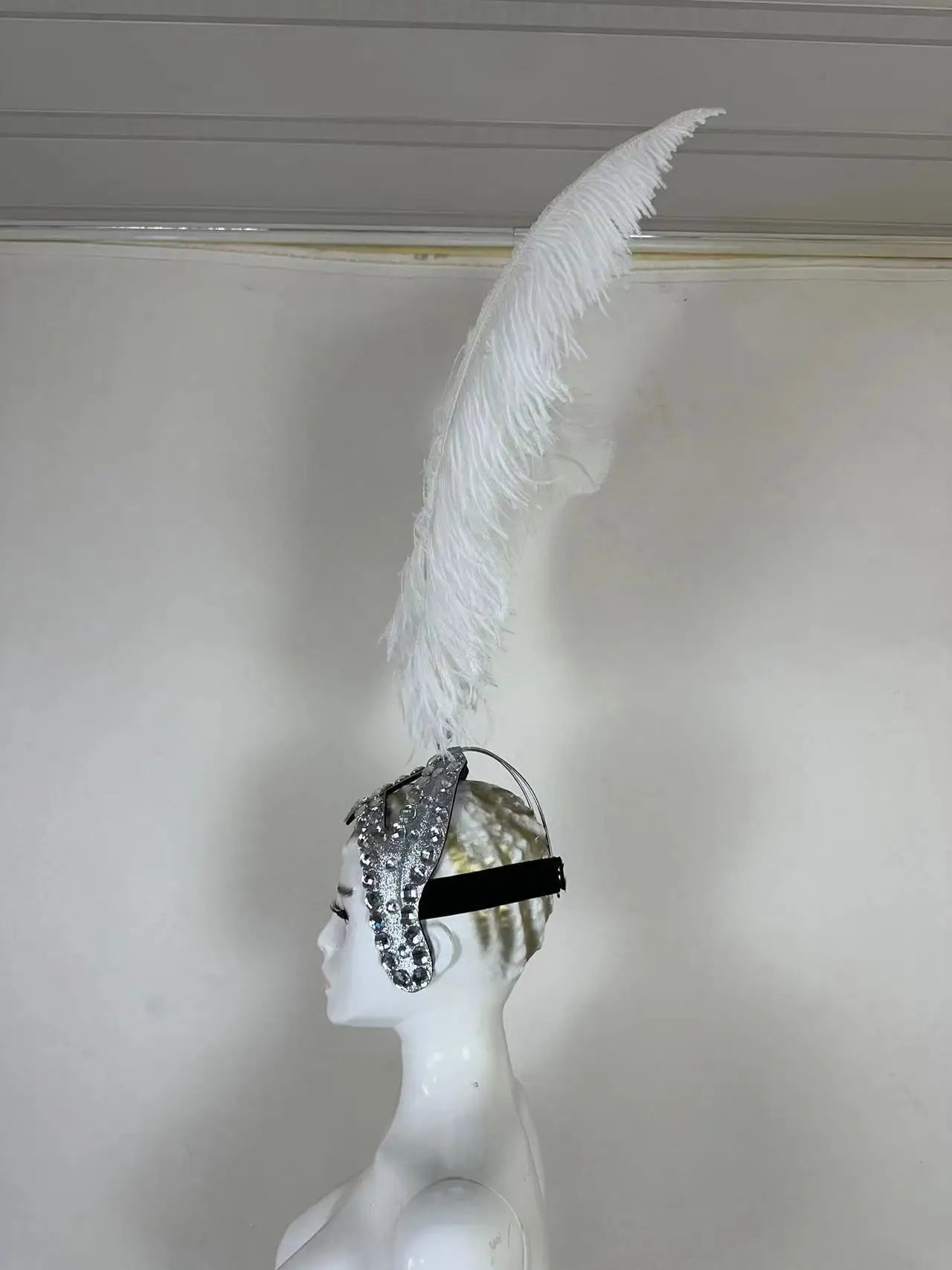 The Stardust Azure Sovereign – Royal Blue Feather Samba Carnival Headdress