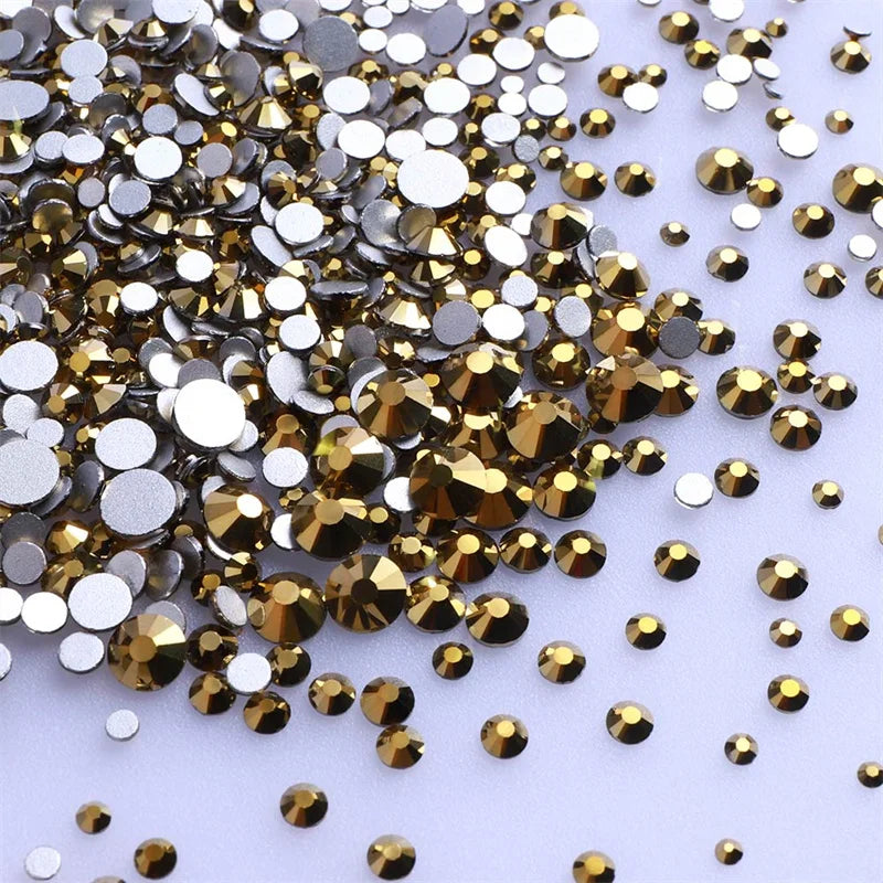 SS3-SS30 Yellow Series Non-Hotfix Glass Flat Back Rhinestones