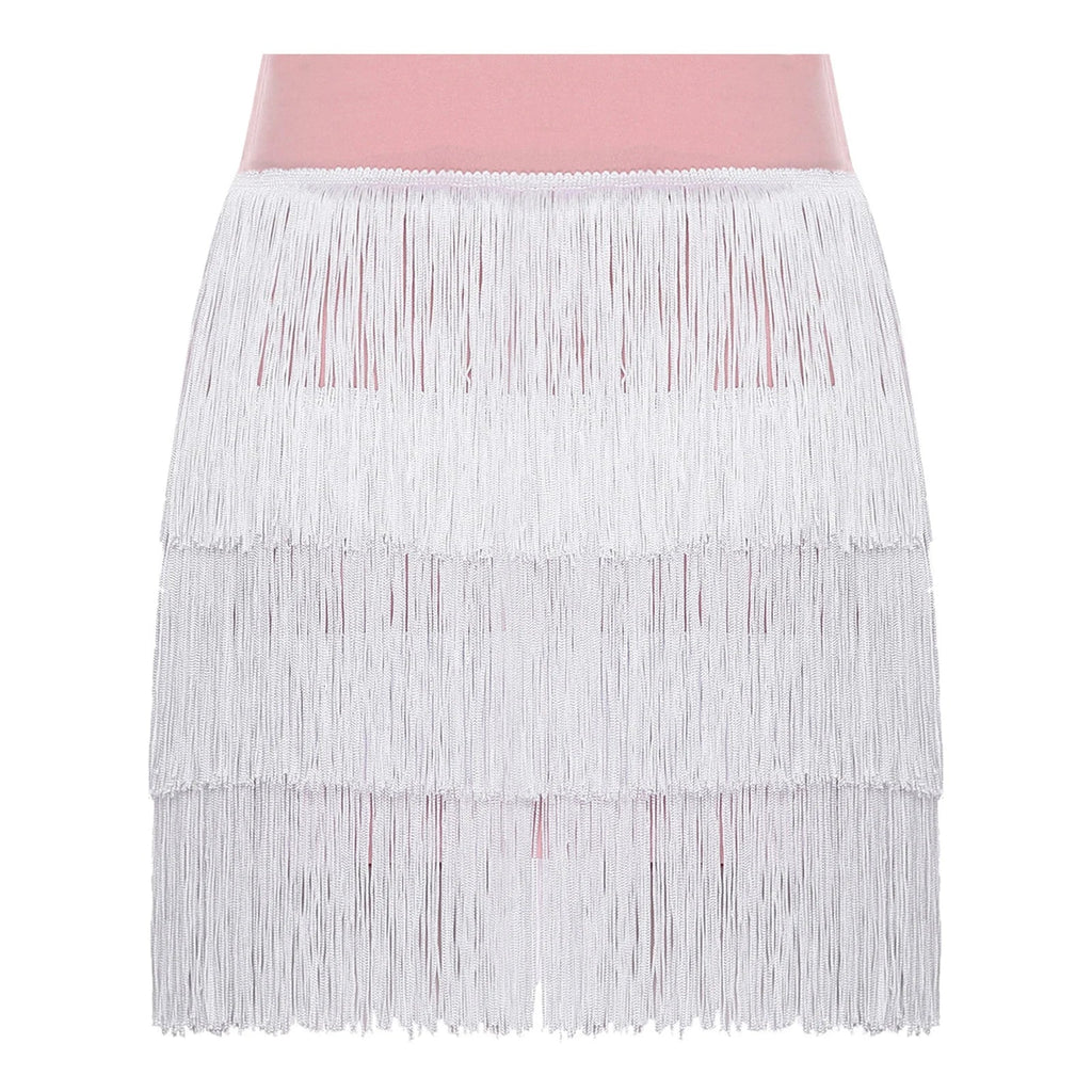 The Stardust Havana Fringe Skirt – High-Waist Tiered Tassel Performance Skirt
