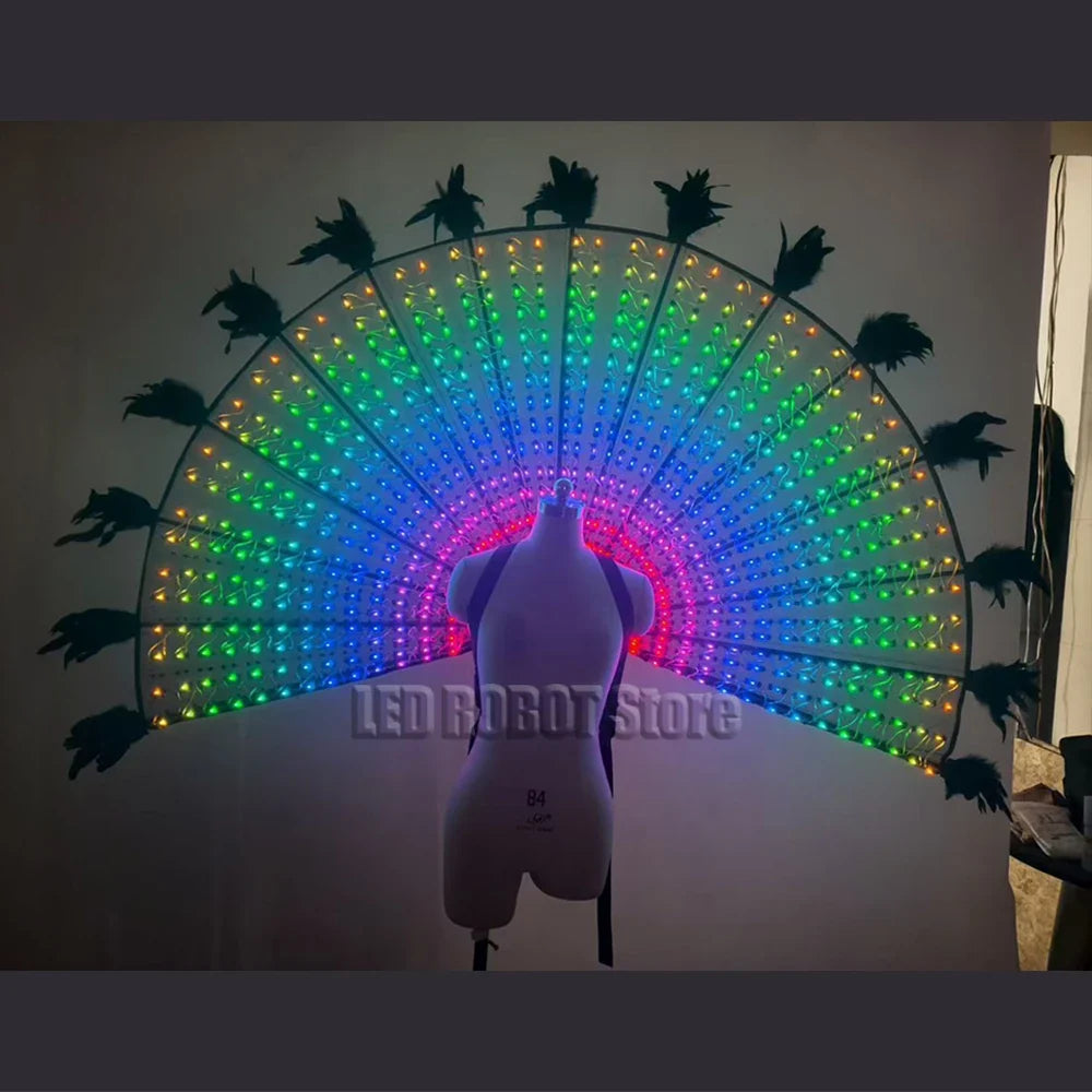 60 Degree LED Isis Wings Belly Dance Stage Performance Costume Set