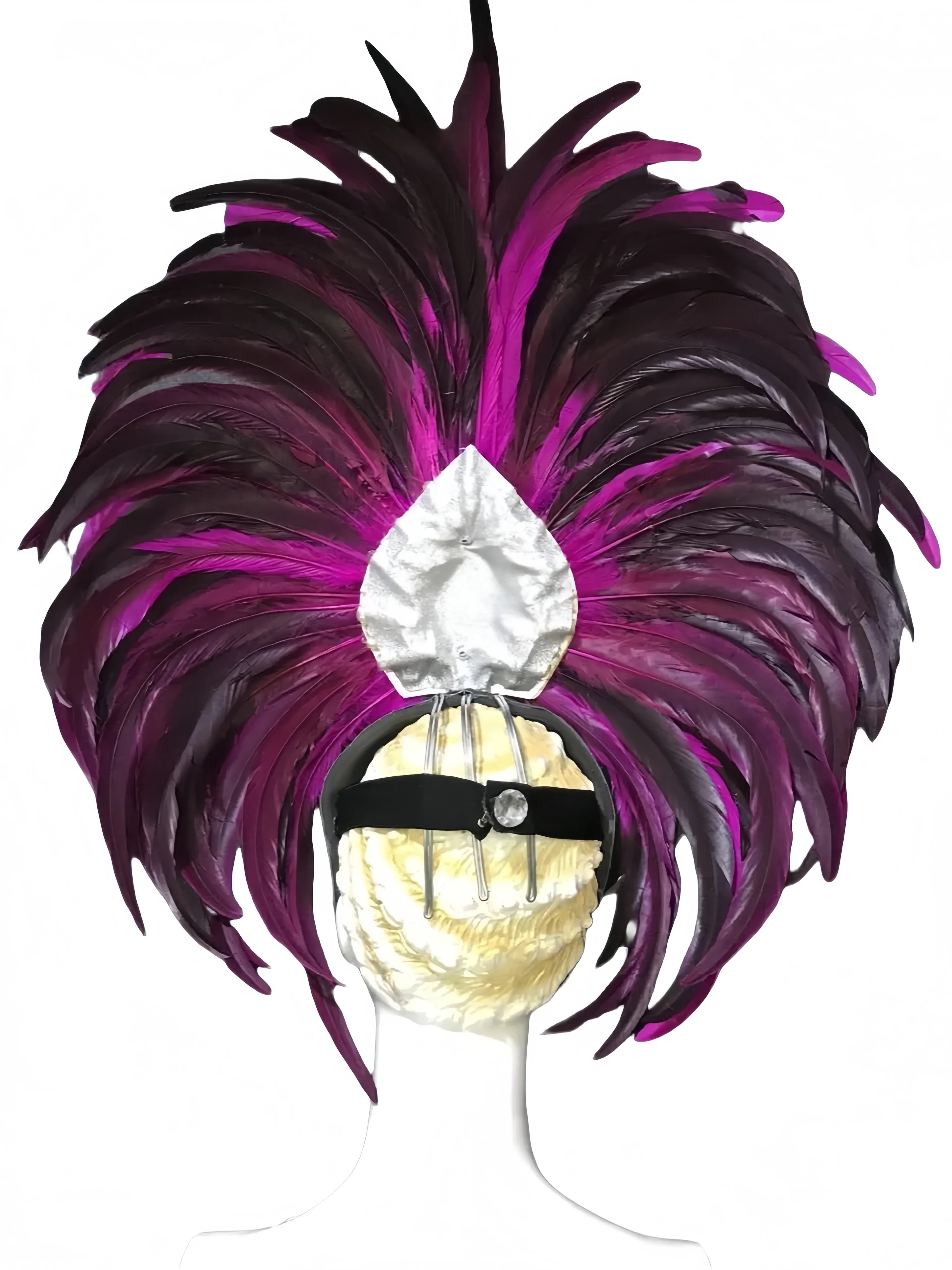 Feather headdress samba costume carnival halloween party bar performance hat makeup dance wings parade