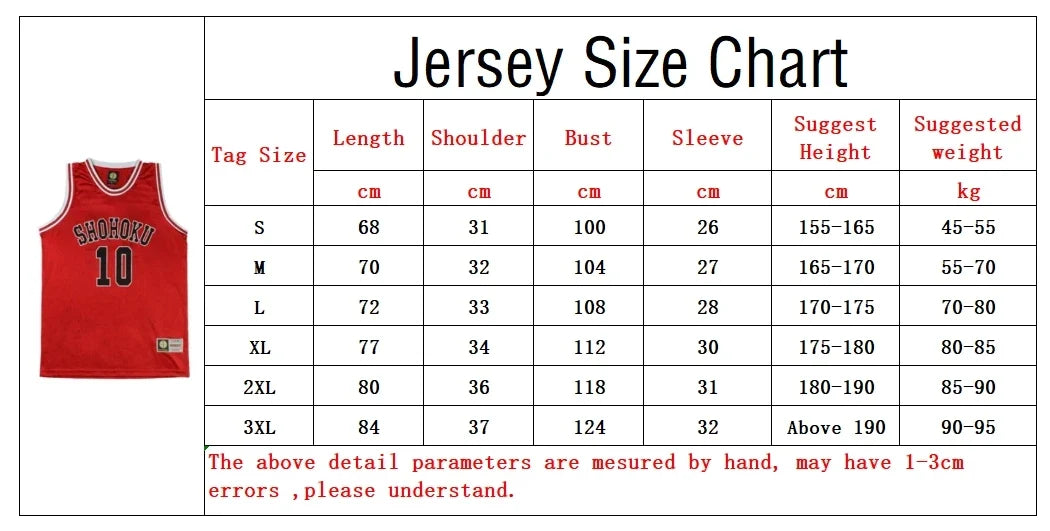 Anime Shohoku Basketball Jersey Cosplay Costume – Sports Uniform