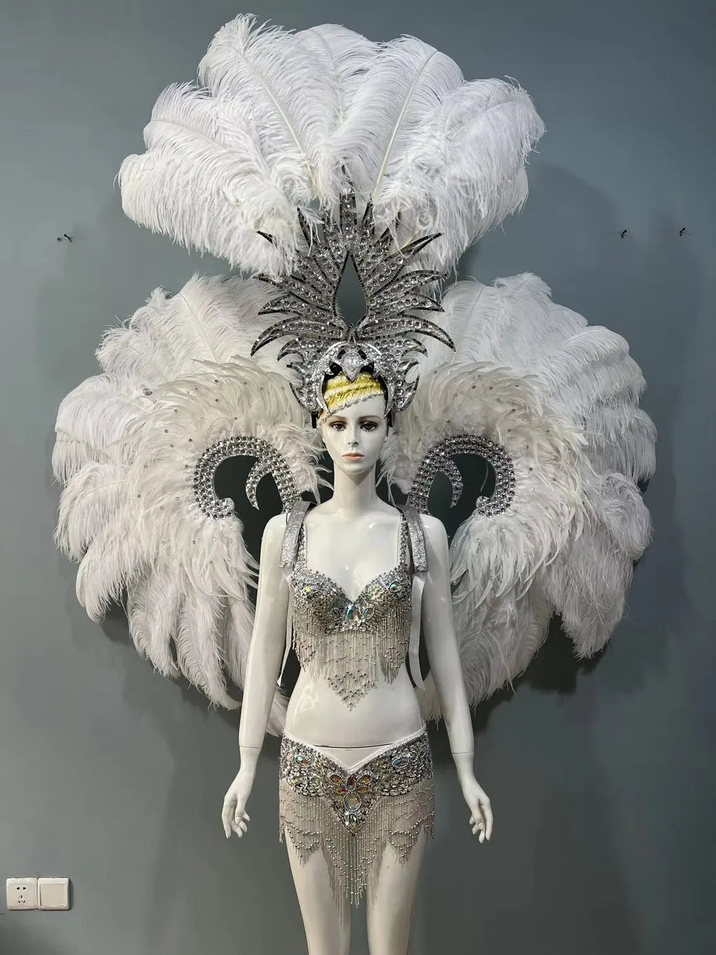Grand Feathered Wing and Headdress Costume Set