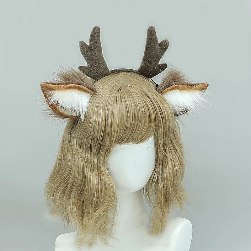 Cute Plush Deer Antler Headband for Women
