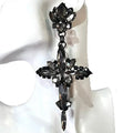 Rhinestone Cross Pendant Earring & Necklace Set
