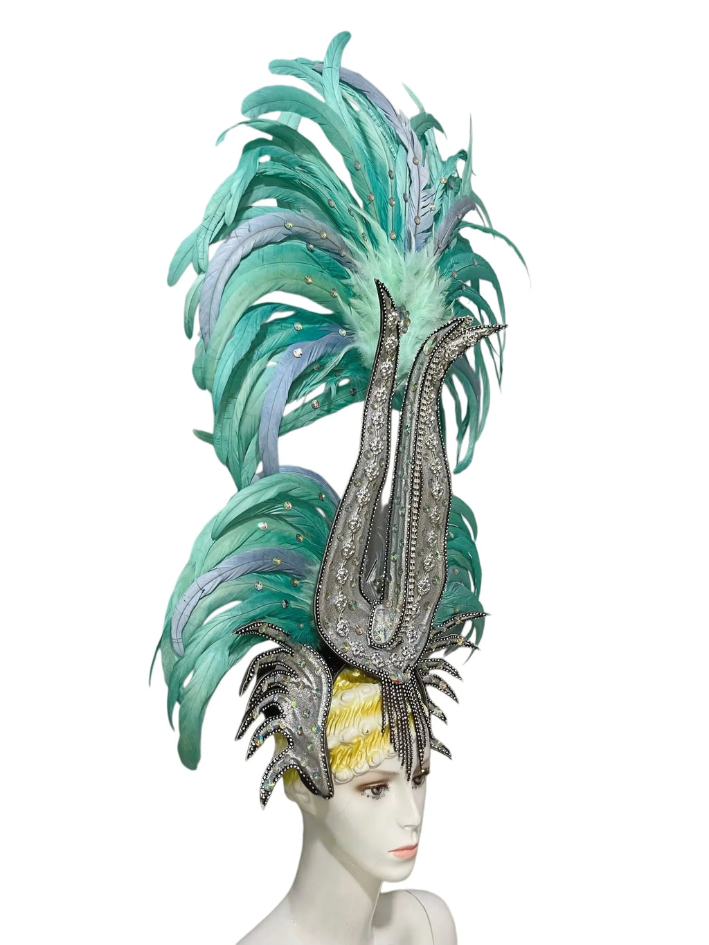 The Stardust Dionysia – Elegant Feathered Samba Carnival & Masquerade Headdress