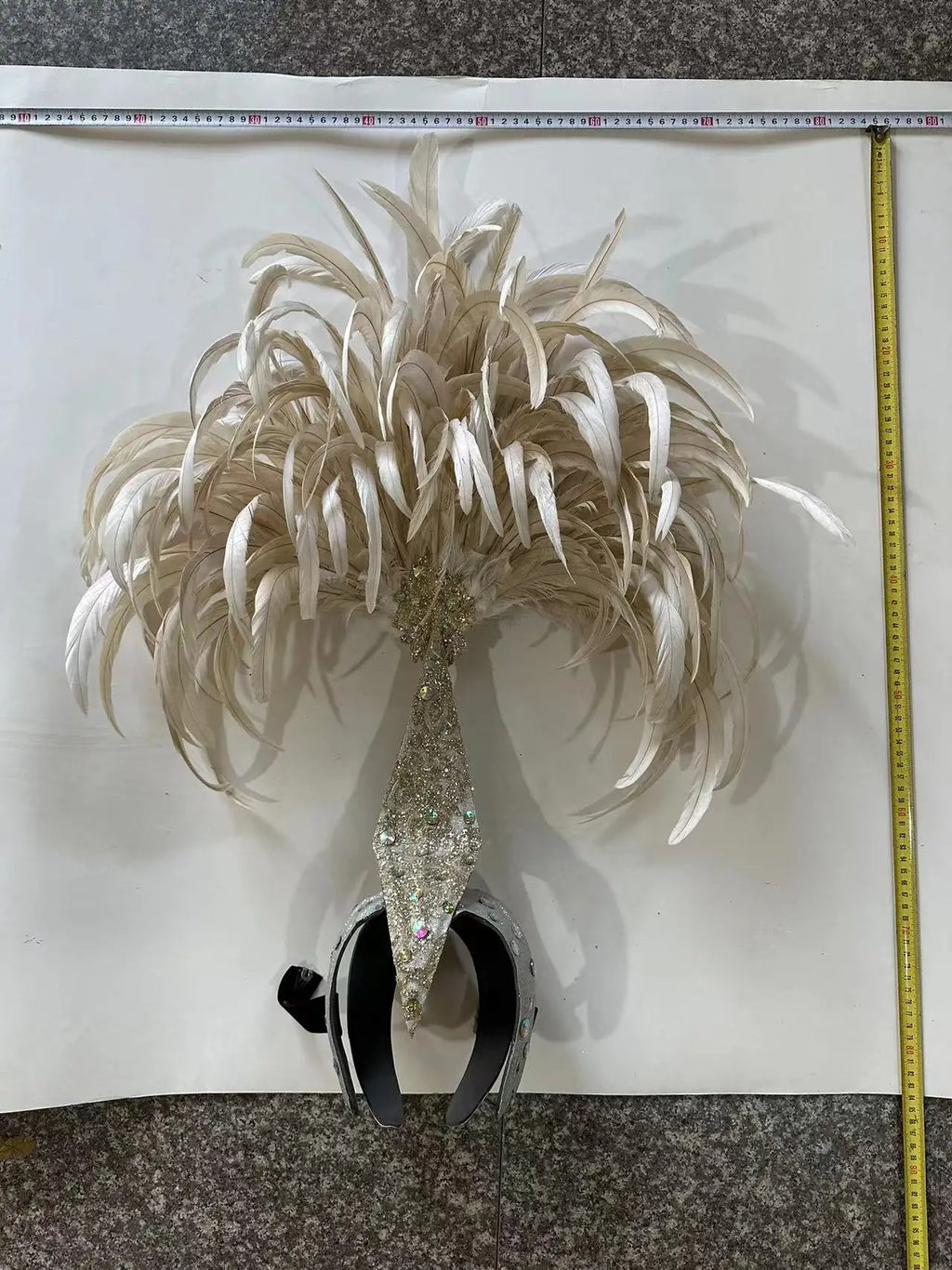 The Stardust Dionysia – Off-White Feather Carnival & Masque Ball Headdress