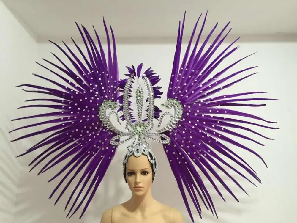 The Stardust Tropicana Samba Crown – Feather & Rhinestone Stage Headdress