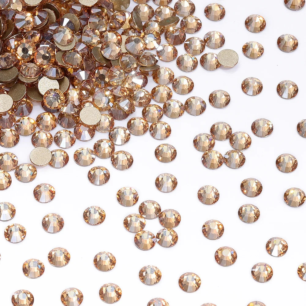 SS3-SS30 Gold Bottom Flat Back Glass High Quality Crystal Rhinestones