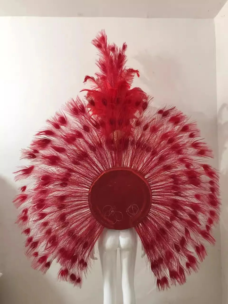 Showgirl Feather Backpiece and Rhinestone Headdress Set
