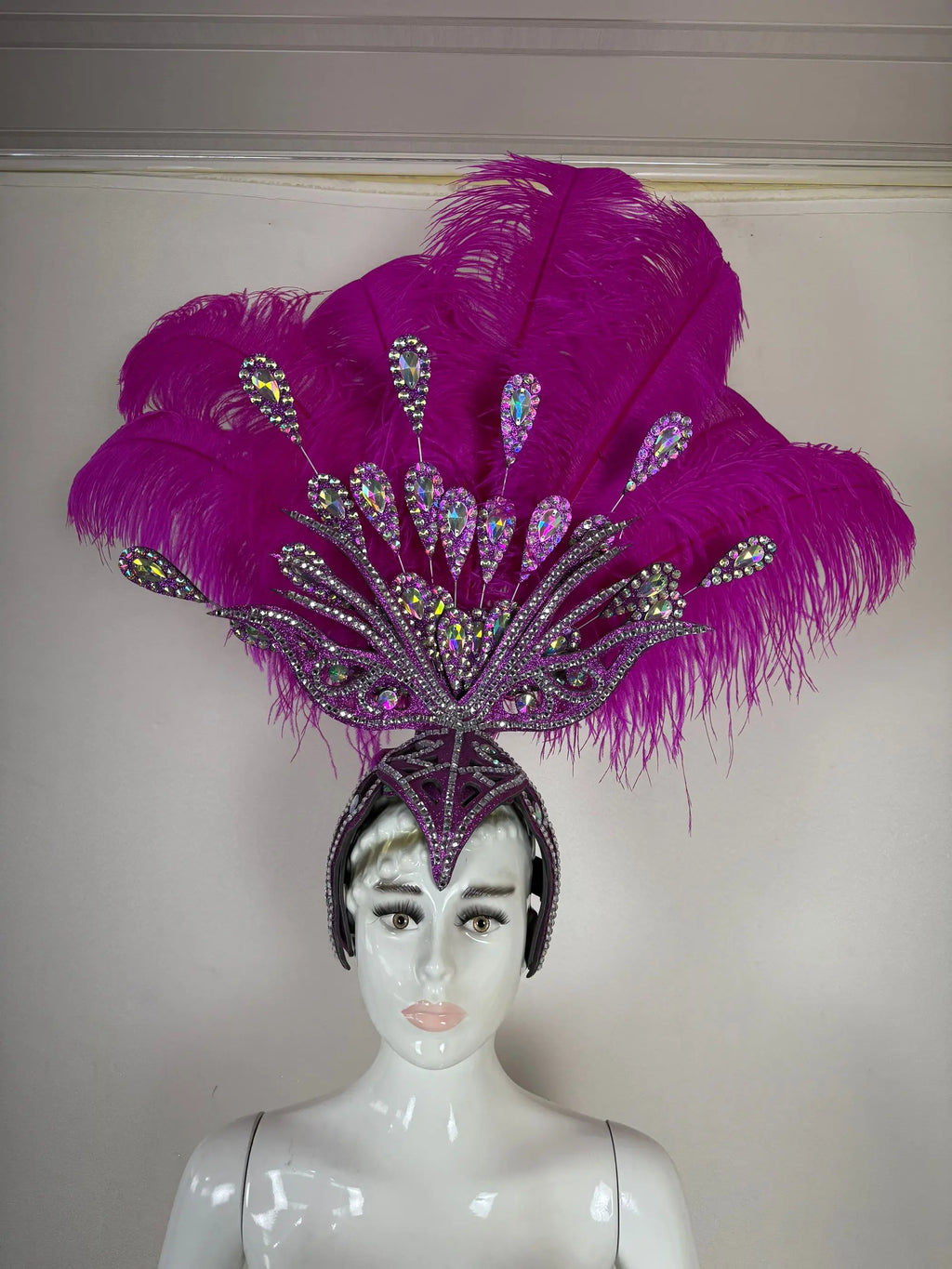 The Stardust Dionysia – Rose Red Feather Carnival & Masque Ball Headdress