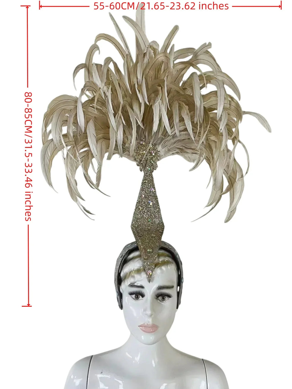 The Stardust Dionysia – Off-White Feather Carnival & Masque Ball Headdress