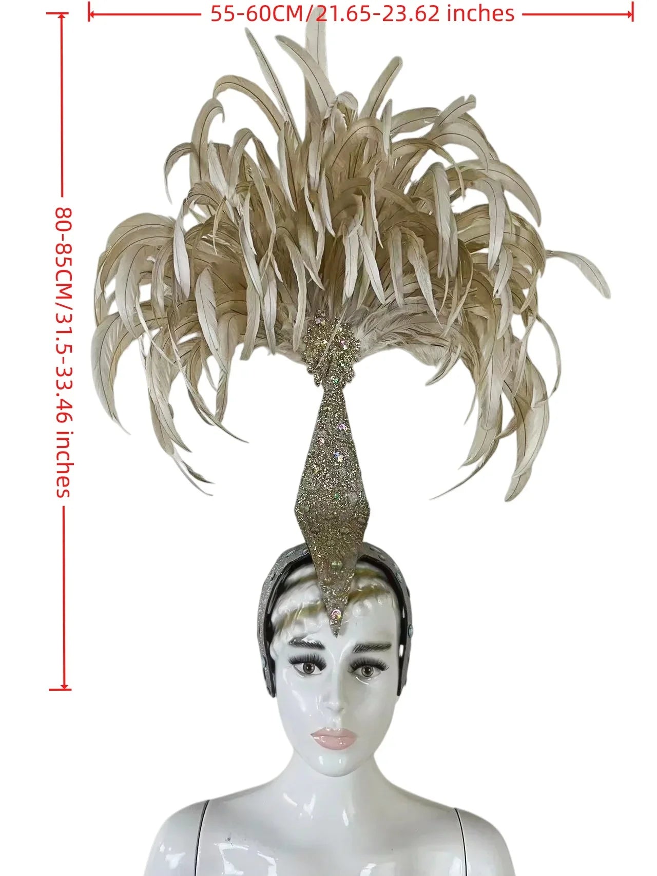 The Stardust Dionysia – Off-White Feather Carnival & Masque Ball Headdress