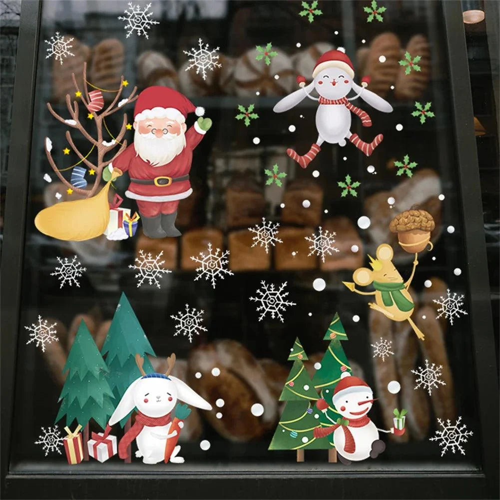 2-Piece Santa Christmas Window Decal Set