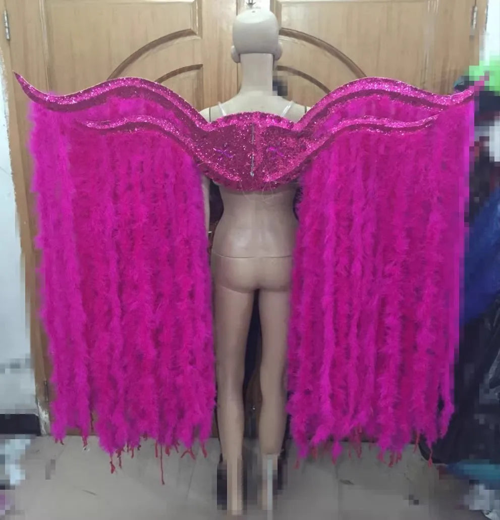 Large Feather Wing Backpiece with Shoulder Straps