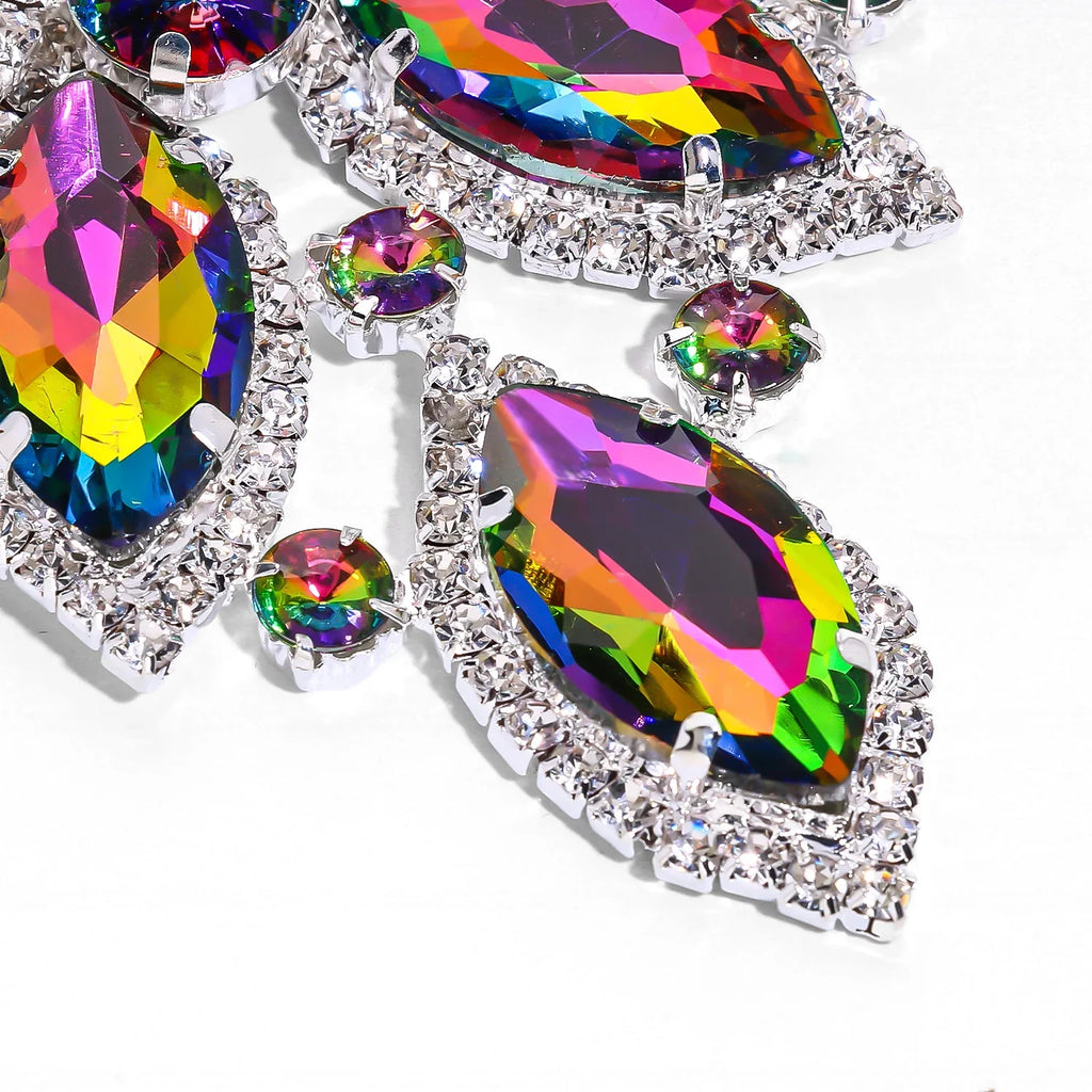 Rhinestone Drop Necklace & Earring Set