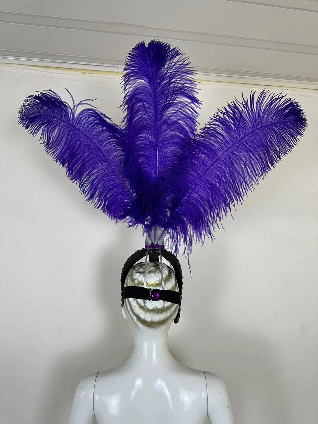 The Stardust Azure Sovereign – Royal Blue Feather Samba Carnival Headdress