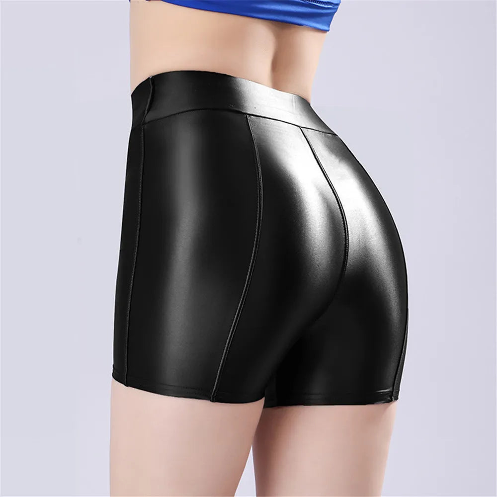 Smooth Shiny Satin Wet-Look Booty Shorts Candy Color Safety Shorts