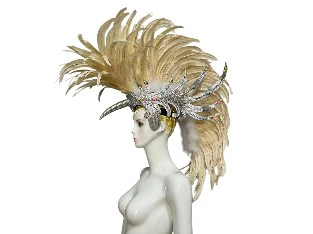 The Stardust Dynasty – Majestic Velvet & Feather Samba Masquerade Crown