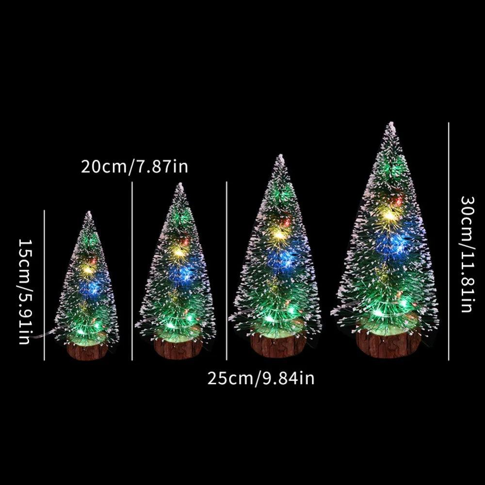 Lighted Mini Snowy Christmas Trees, 15 to 30 cm, U.S. Fulfillment