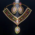 Exaggerated Rhinestone Statement Necklace Earrings Set