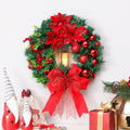 Elegant Red Christmas Wreath Champagne Gold Christmas Wreath Window Door Wall Ornament Decorations Home Halloween Decor Gifts