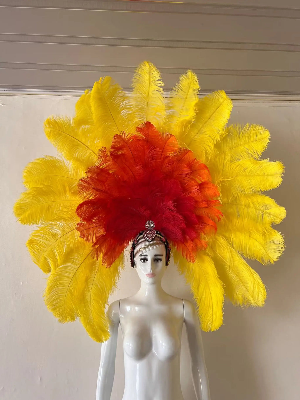 The Stardust Dionysia – Elegant Faux Fur & Rhinestone Samba Carnival Headdress
