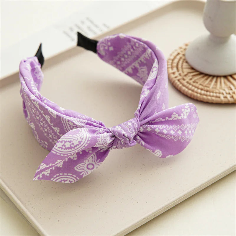 Paisley Bandana Rabbit Ear Headband for Women