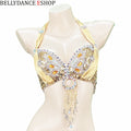 The Stardust Siren Shimmer – Sequin & Tassel Halter Belly Dance Bra Top