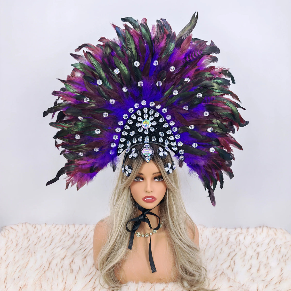 Luxury Party Feather Headdress & Carnival Designer Cosplay Crown