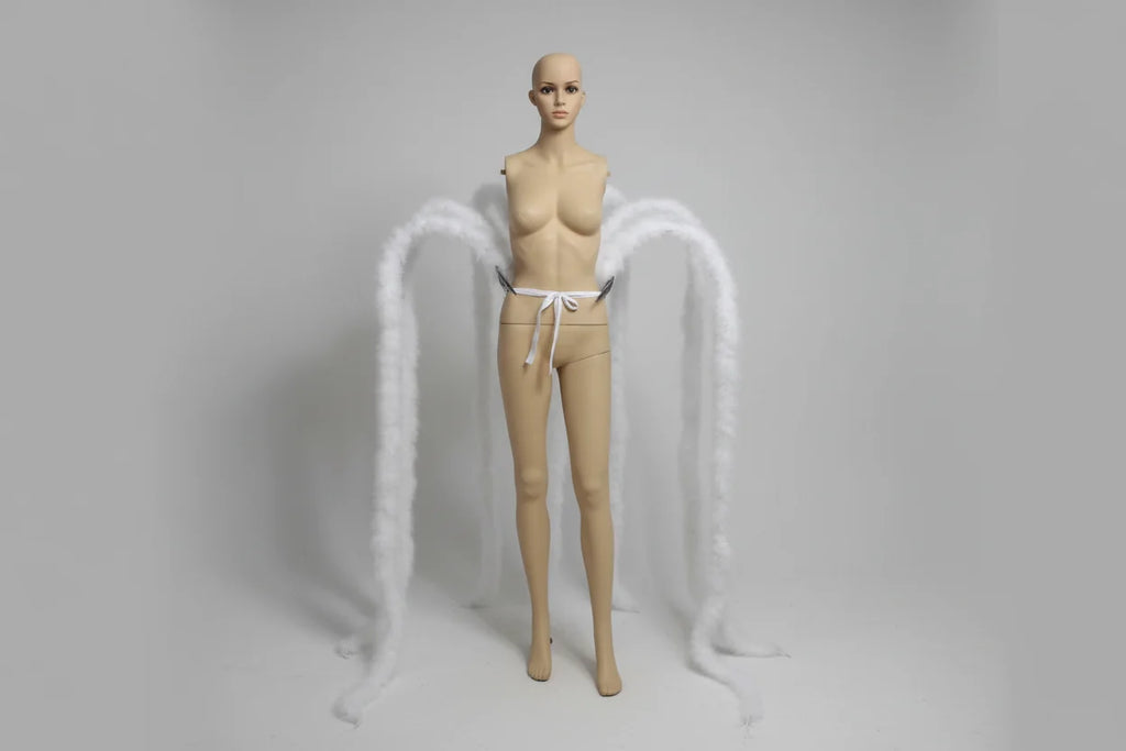 Long Feather Waterfall Backpiece Costume Accessory