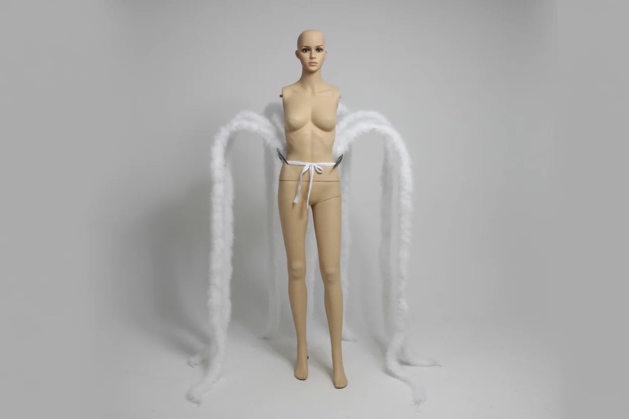 Long Feather Waterfall Backpiece Costume Accessory