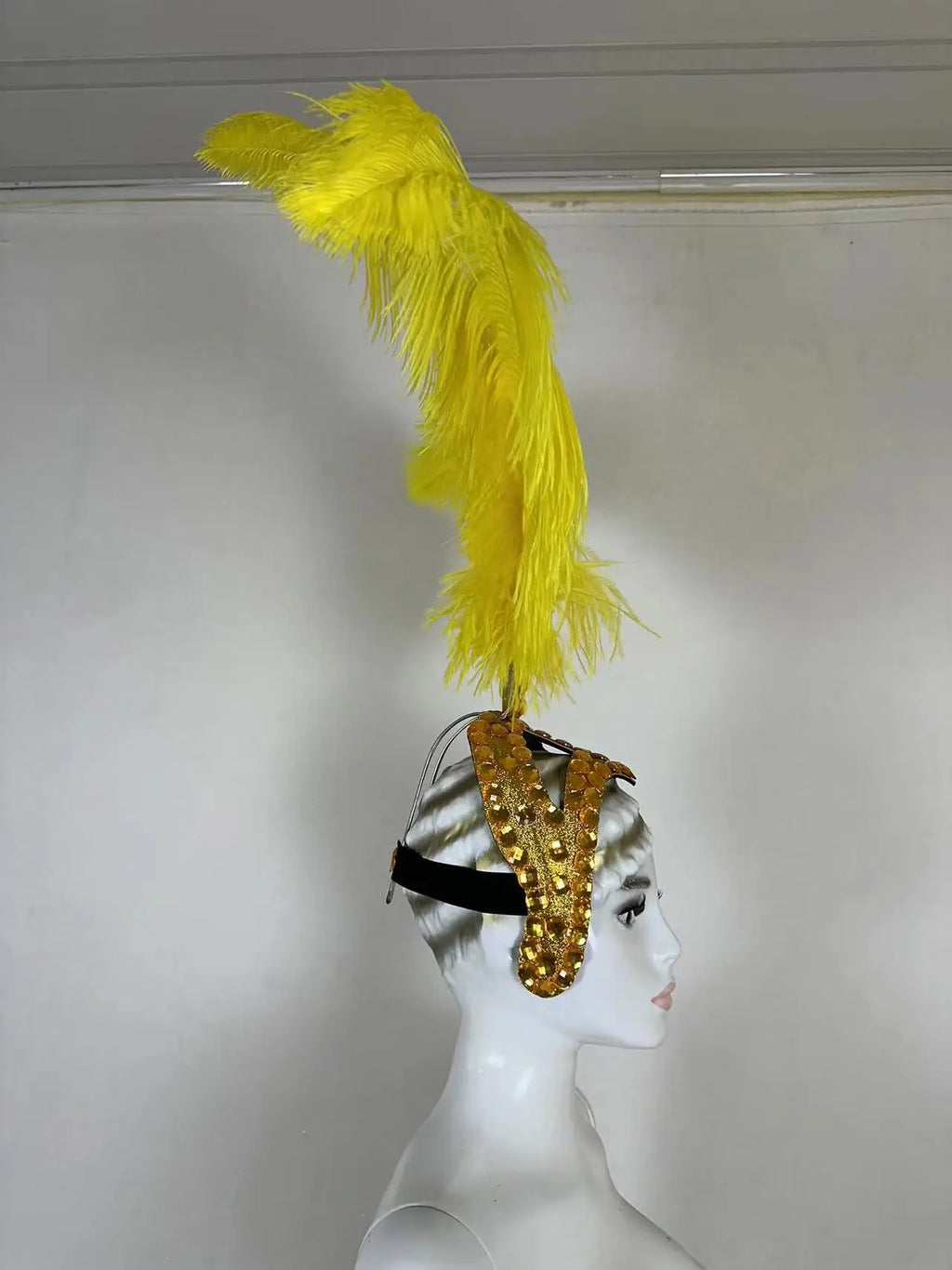 The Stardust Azure Sovereign – Royal Blue Feather Samba Carnival Headdress