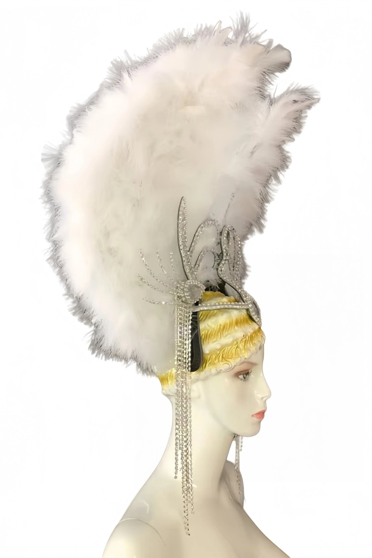 Feather headdress samba costume carnival halloween party bar performance hat makeup dance wings parade