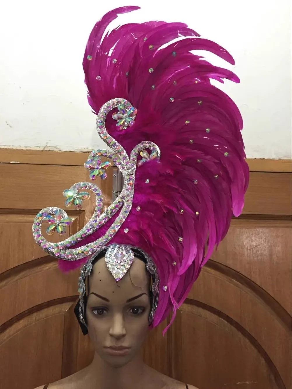 The Stardust Royal Plume – Feathered Carnival & Cabaret Stage Headdress