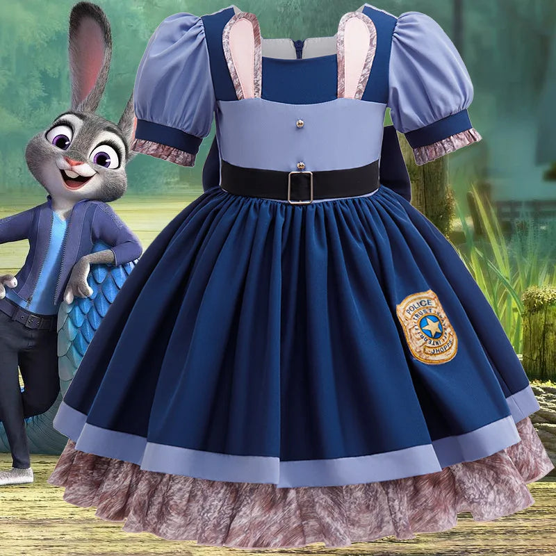 Girls Judy Hopps Bunny Police Costume Dress – Zootopia Outfit